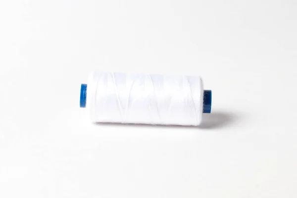 Spool White Thread White Background — Stock Photo, Image