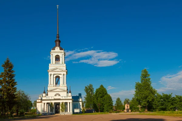 Panoramic view of the Church of the Ascension of the Lord in the city of Kalyazin (Russia)
