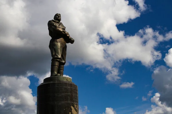 Monumento Famoso Piloto Russo Valery Chkalov Nizhny Novgorod Rússia — Fotografia de Stock