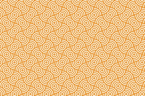 Vektorhintergrund Form Weißer Japanischer Wellen Auf Orangefarbenem Hintergrund — Stockvektor