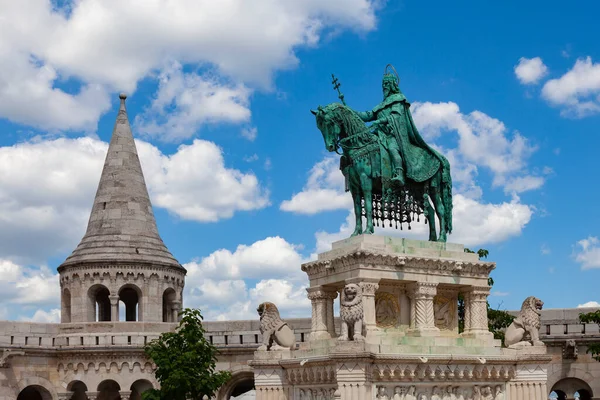 Monumento Rei Estêvão Bastião Pesca Budapeste Hungria — Fotografia de Stock