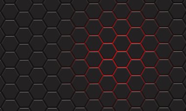 Arkaplan resmi - kırmızı ışıklı koyu gri bal peteği