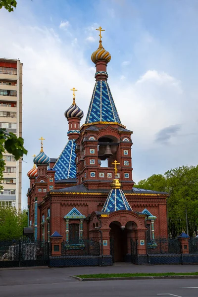 Picturesque Old Believers Church Tikhvin Icon Mother God Moscow — Stock Photo, Image