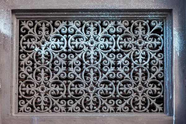 Metal Grille Ornate Floral Pattern — Stock Photo, Image