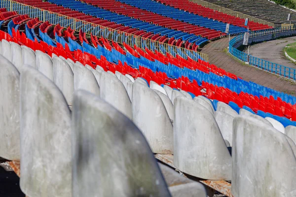 Tribunes Old Stadium Multi Colored Chairs — Foto de Stock