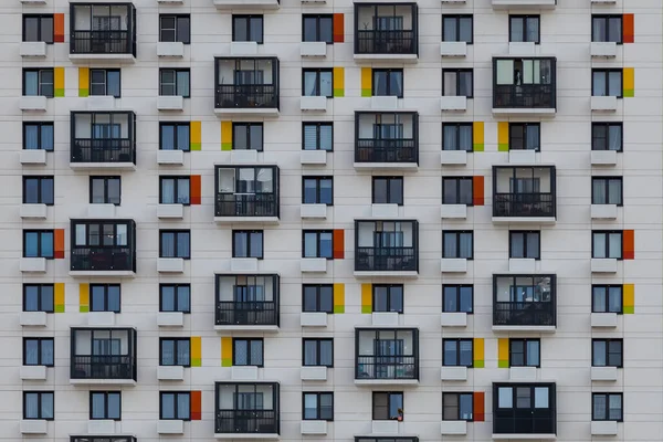Immagine Sfondo Modello Geometrico Balconi Finestre Dell Edificio — Foto Stock