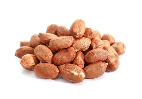 Isolated Peanut Walnut Purified White Background Protein Food Raw Peanuts — Stock Photo, Image