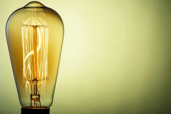 Lâmpada Retro Luz Edison Local Para Seu Texto — Fotografia de Stock