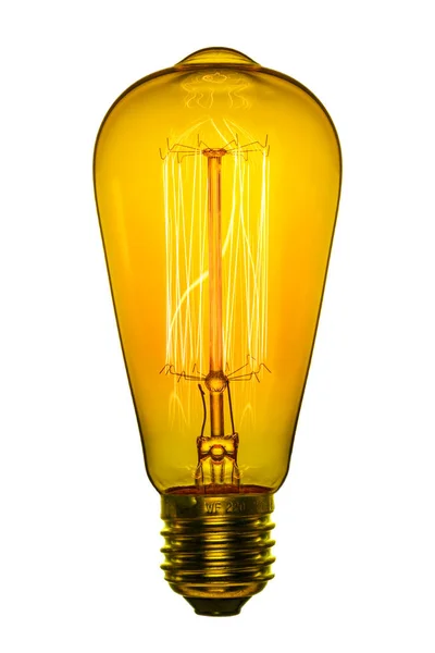 Lâmpada Retro Estilo Edison Objeto Isolado Sobre Fundo Branco Imagem — Fotografia de Stock