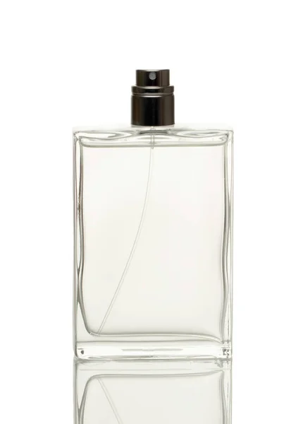 Glazen Fles Gevuld Met Parfum Voor Mannen Geïsoleerd Een Witte — Stockfoto