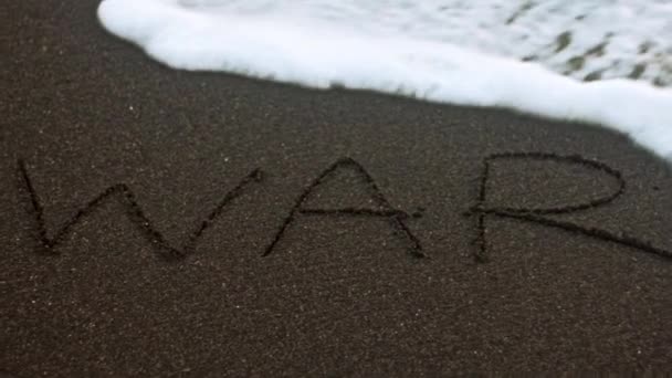 Kum üzerinde yazıt savaş — Stok video