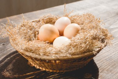 ahşap taban üzerinde yumurta