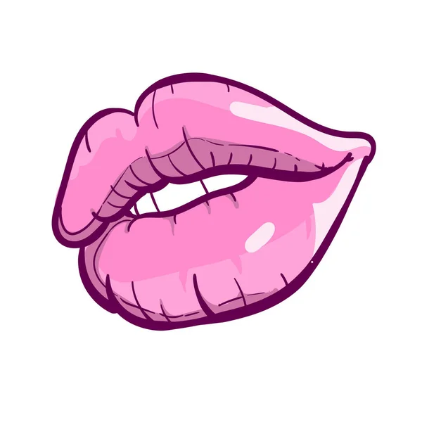 Vector Roze Lip Glimlach Lippen — Stockvector