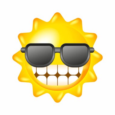 Güneş gözlüğü takan sevimli güneş vektörü