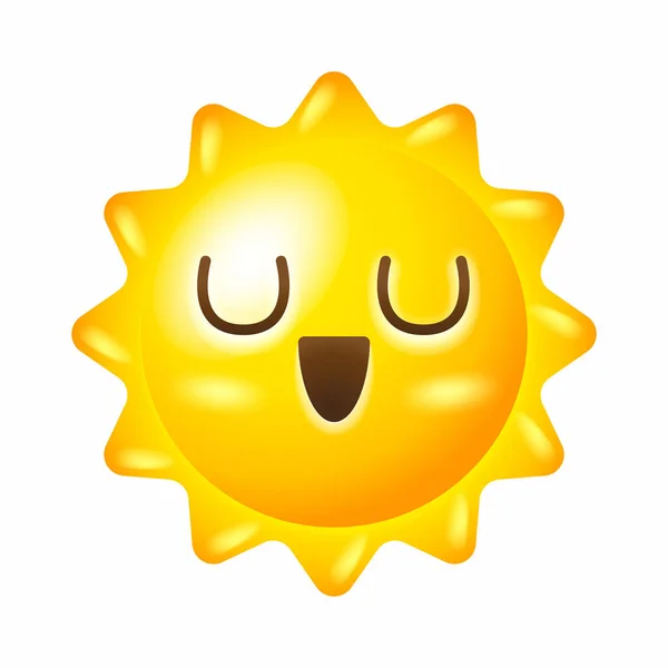 Cute Sun Vector Happy Face — Stock Vector