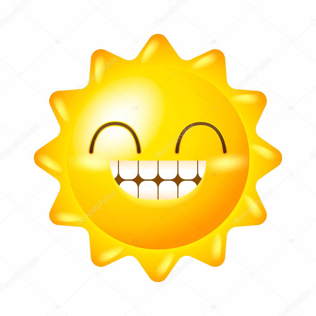 Cute sun vector with smile face