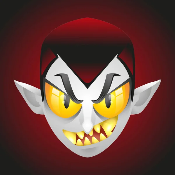 Halloween Vecteur Vampire Tête Dracula Tête Vecteur — Image vectorielle