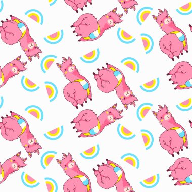 Lama pürüzsüz desen vektör çizimi