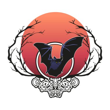 Yarasa sineğinin karanlık kanadı, Cadılar Bayramı vektör illüstrasyonu