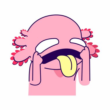 Şirin axolotl alay poz vektör çizimi