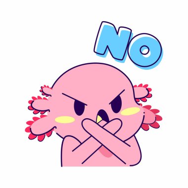 Şirin axolotl. Poz vektörü çizimi yok.