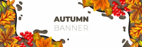 Autumn Banner Vector Illustration Background — Stock Vector