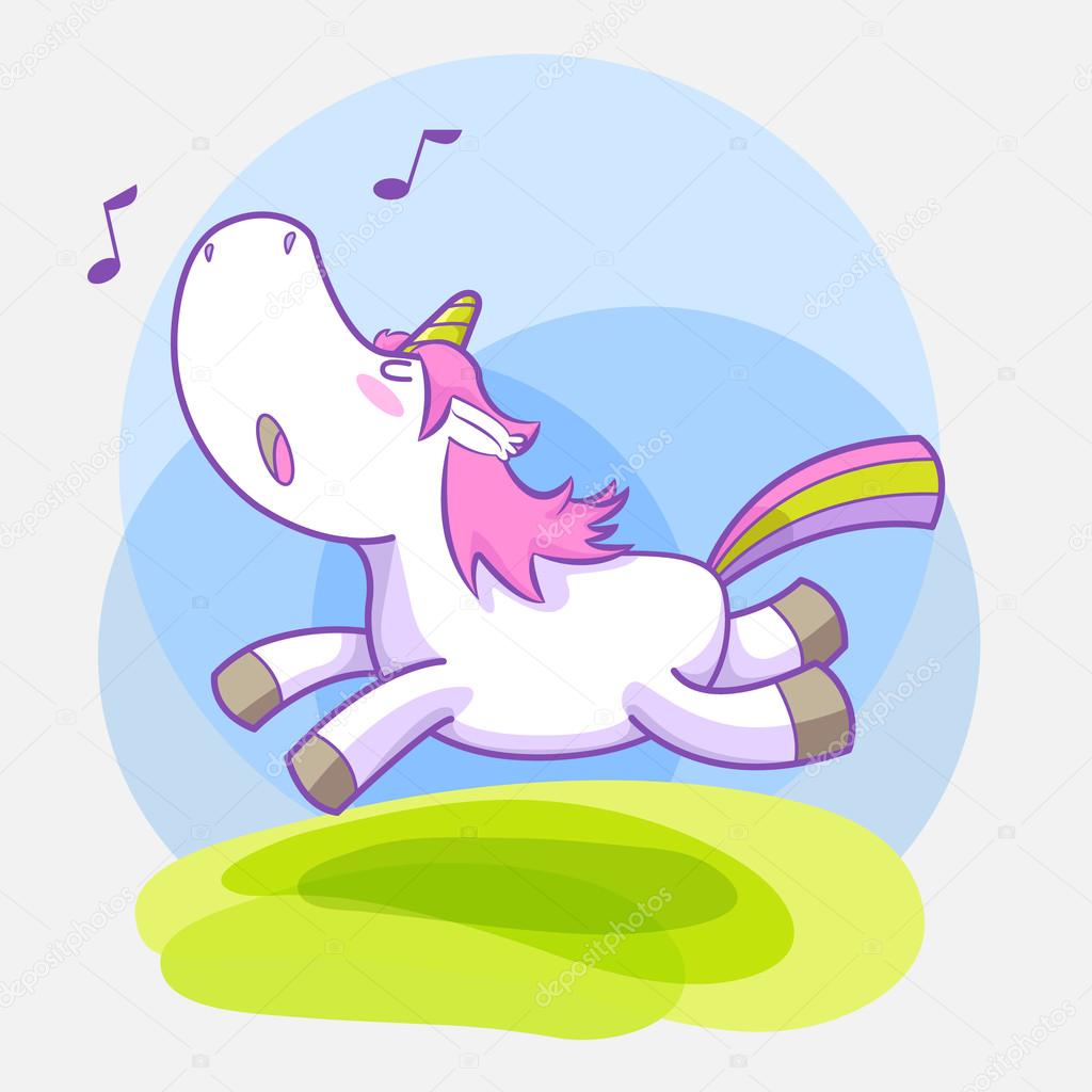 Unicorn smile jumping vector cartoon — Stock Vector © SoulGIE #93058662