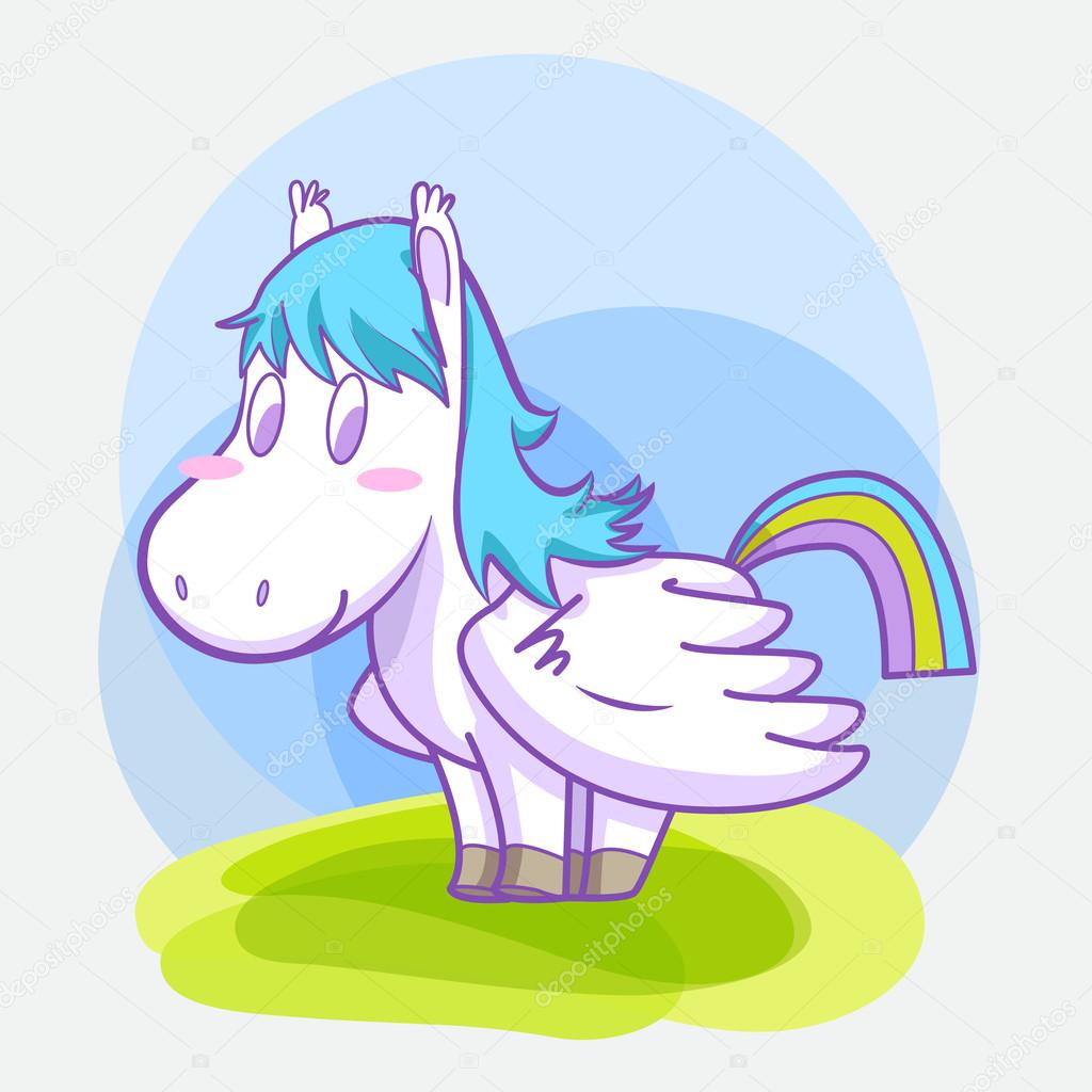 mystical cute pegasus vector cartoon 02