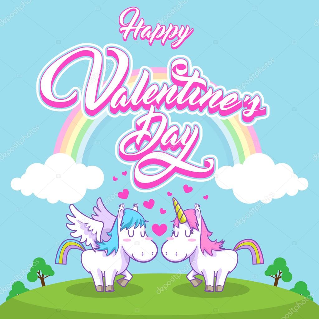 Unicorn and Pegasus in Valentine's Day