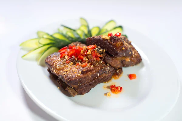 Fried spicy pork ribs — Stock Photo, Image