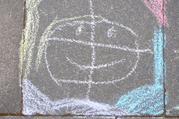 Chalk painting(s) on the sidewalk — Stock Photo, Image