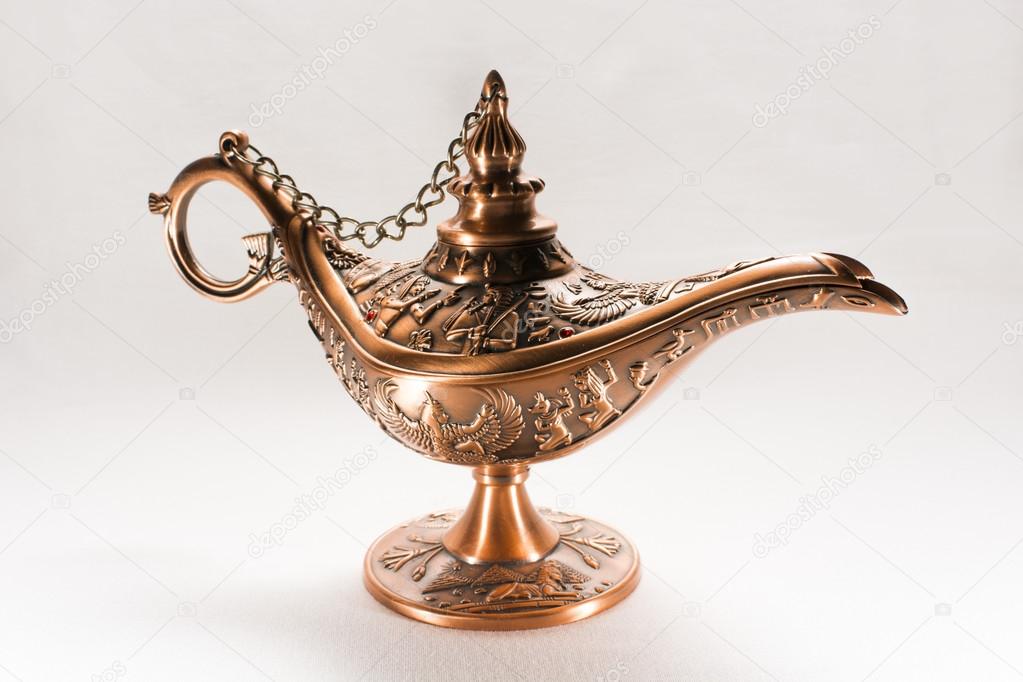 Aladdin's lamp on white