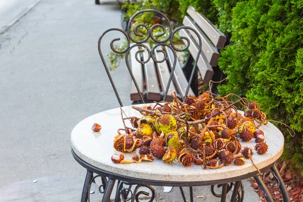 Kastanjes Liggen Een Tafel Straat Sarajevo Bosnië Herzegovina — Stockfoto