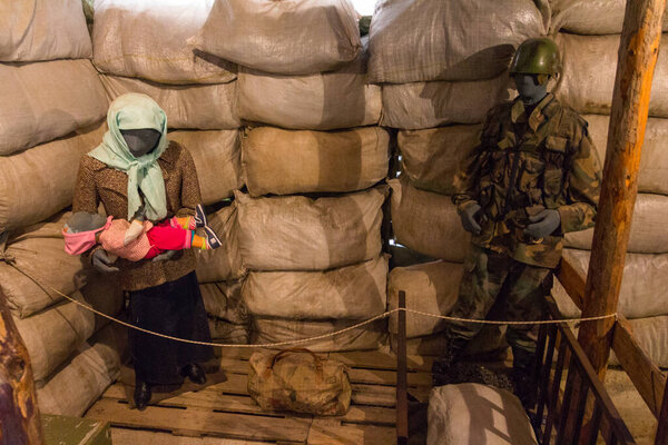 Экспозиция музея "Тоннель надежды" в Сараево. Босния и Герцеговина. Сентябрь 19, 2018