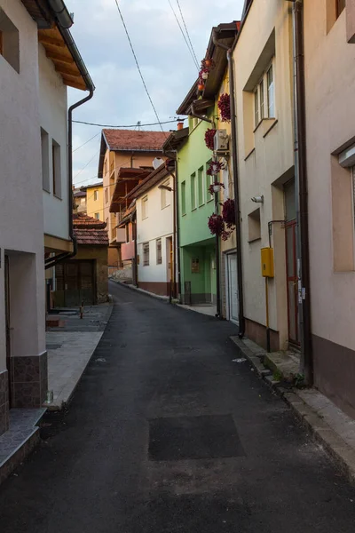 Úzká Ulice Historické Čtvrti Sarajevo Bosna Hercegovina — Stock fotografie