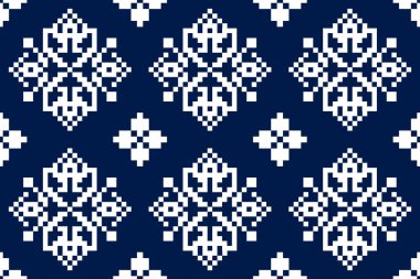 Çiçeksel dikişsiz desensiz vektör illüstrasyonu, siyah arkaplanda geometrik dikişsiz desen. Doku, kumaş, giysi, ambalaj, dekorasyon, baskı, eşarp için tasarım..