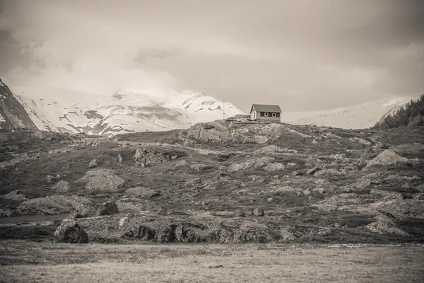 little house in the mountains - black and white