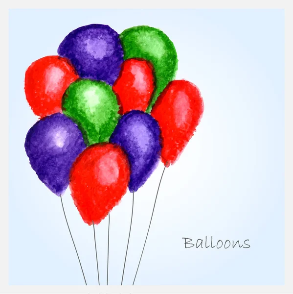 Aquarelas balões vector —  Vetores de Stock