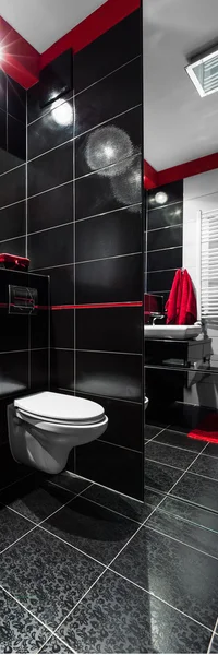 Bagno nero, rosso e bianco — Foto Stock