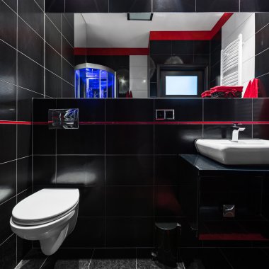 Zarif siyah fayans banyo