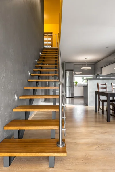 Functional stairs in modern villa interior idea — Stock Photo, Image