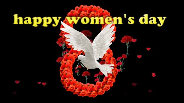 Happy Women's Day-8 maart — Stockvideo