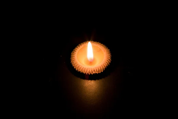 Thai clay candle lighting — Stock Photo, Image