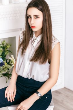 İç stüdyo poz kız