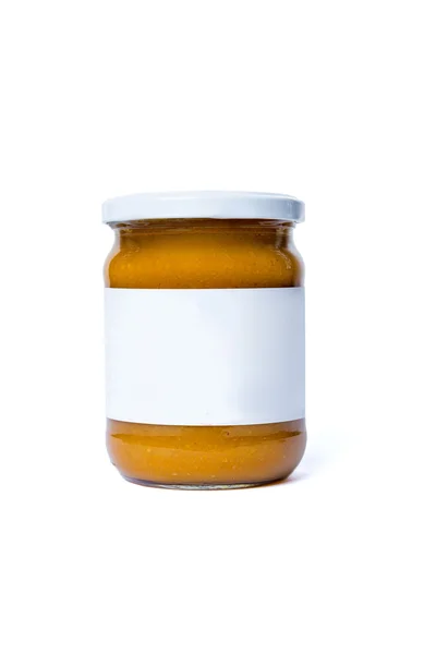 Jar of squash caviar isolated — Stock Photo, Image