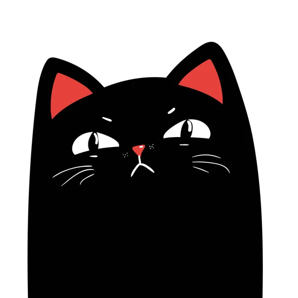 Sorglig Svart Katt Vektor Illustration Eps — Stock vektor