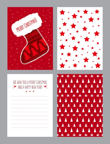 Tarjetas Navidad Conjunto Ilustraciones Vectoriales Eps — Vector de stock