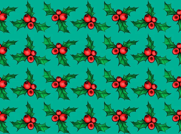 Weihnachten Mistel Nahtlose Muster Hintergrund — Stockfoto