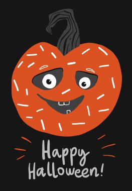 Cadılar bayramı balkabağı tebrik kartı, vektör çizimleri