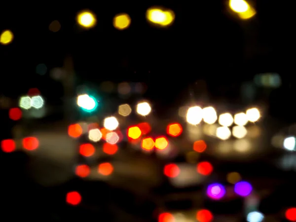 Bokeh and blur of traffic light — Stock Photo, Image